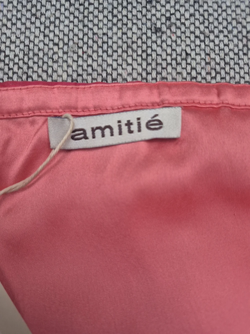 NWT Amitié 100% Silk Tiered Ruffle Mini Dress Pink Spaghetti Strap Size 42 EU - Picture 8 of 10